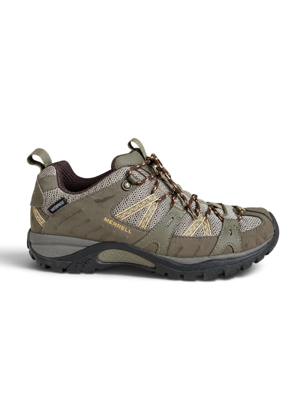 Merrell Siren Sport 2 Waterproof Hiking Shoes Brindle Olive Green Brown Size 8